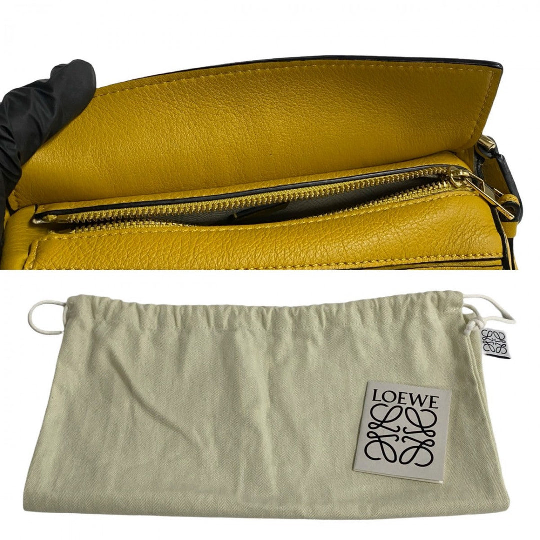 LOEWE Shoulder Bag leather yellow Puzzle bag mini