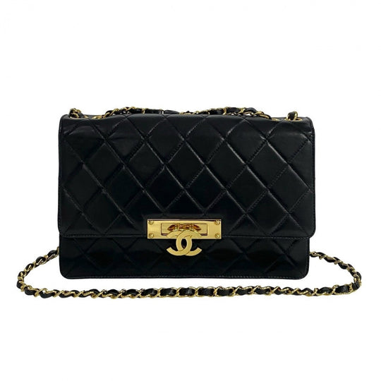 CHANEL Shoulder Bag lambskin black