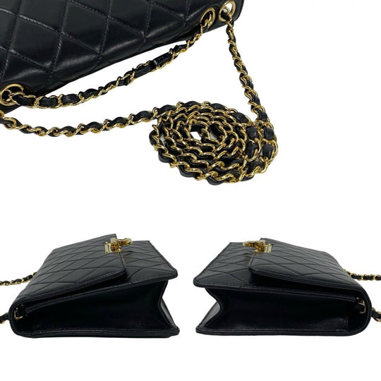 CHANEL Shoulder Bag lambskin black