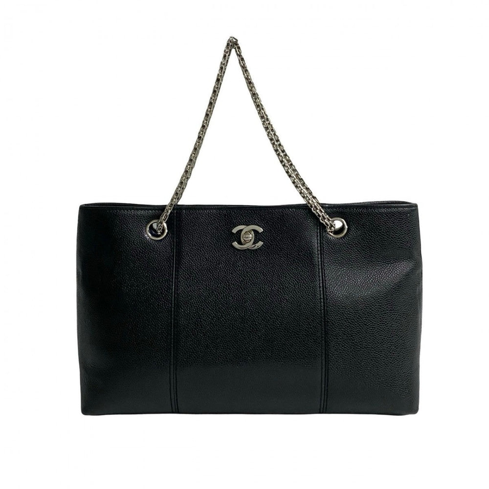 CHANEL Tote Bag leather black