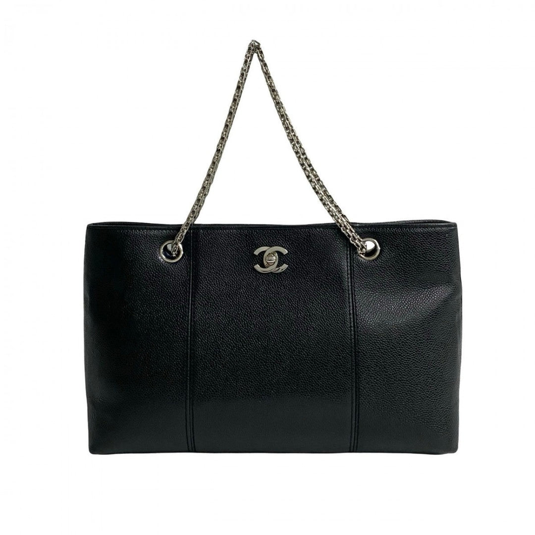 CHANEL Tote Bag leather black
