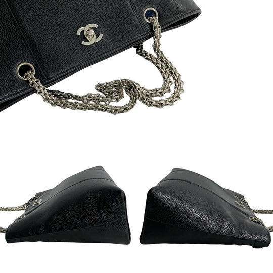 CHANEL Tote Bag leather black