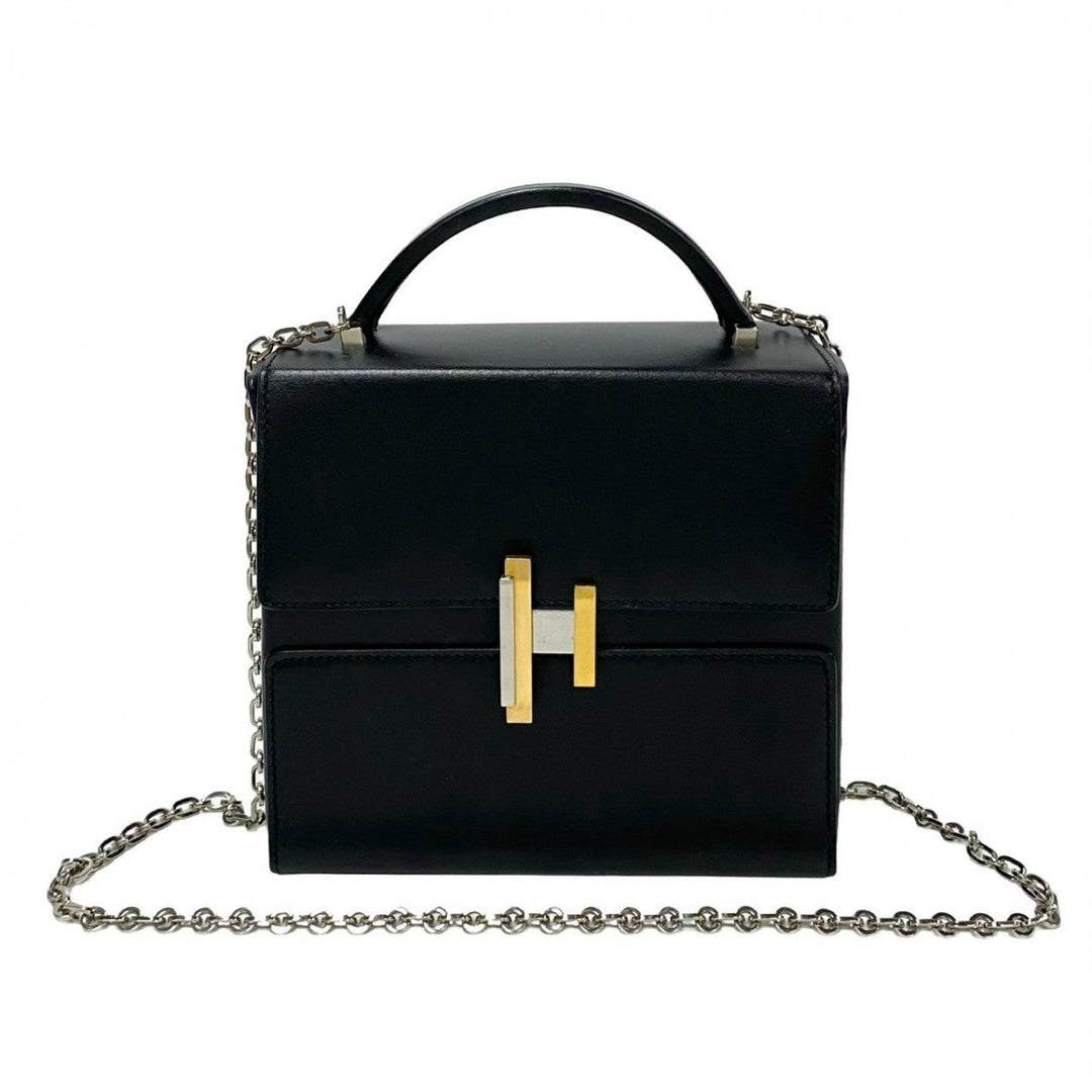 HERMES Shoulder Bag Box scarf black cinematic