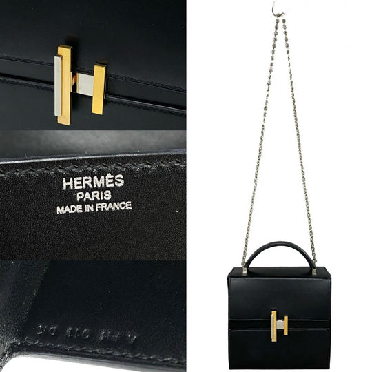 HERMES Shoulder Bag Box scarf black cinematic
