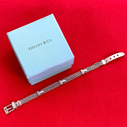 TIFFANY&Co. bracelet Silver925 Silver T rope belt bracelet