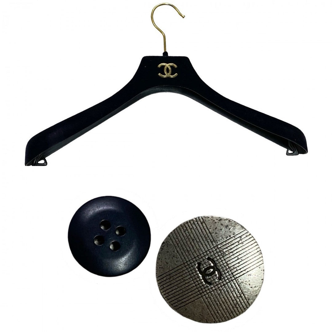 CHANEL tailored jacket wool Navy 38