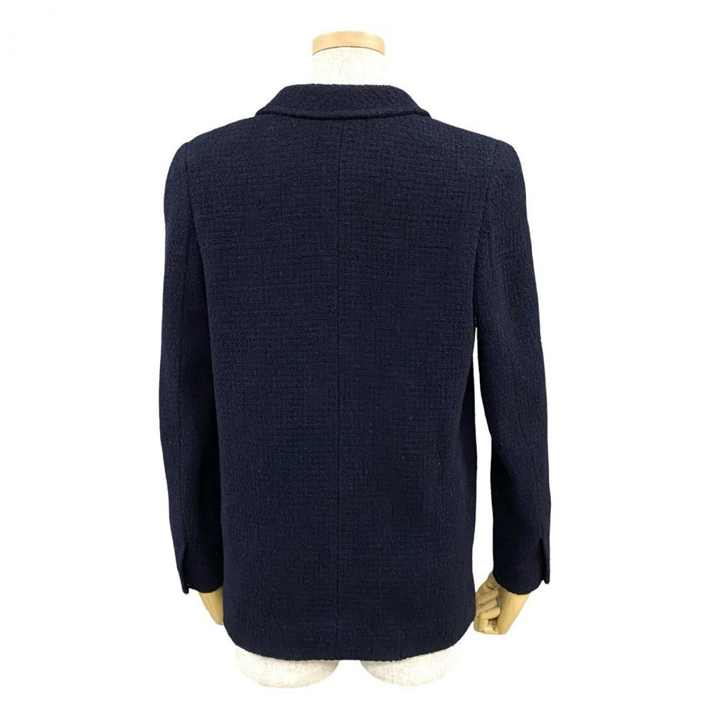 CHANEL tailored jacket wool Navy 38