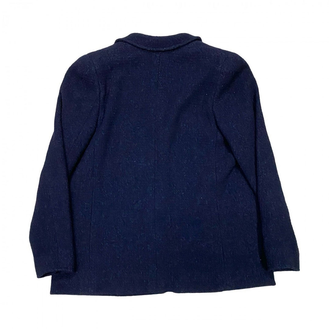 CHANEL tailored jacket wool Navy 38