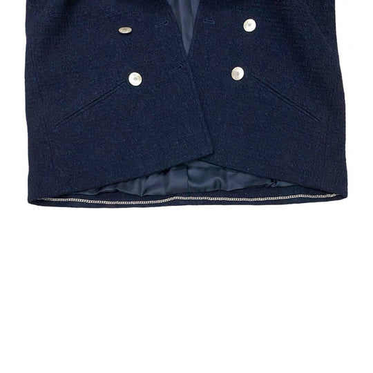 CHANEL tailored jacket wool Navy 38