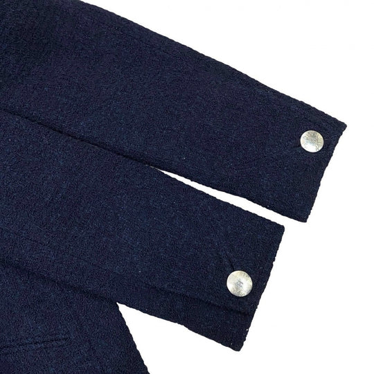 CHANEL tailored jacket wool Navy 38