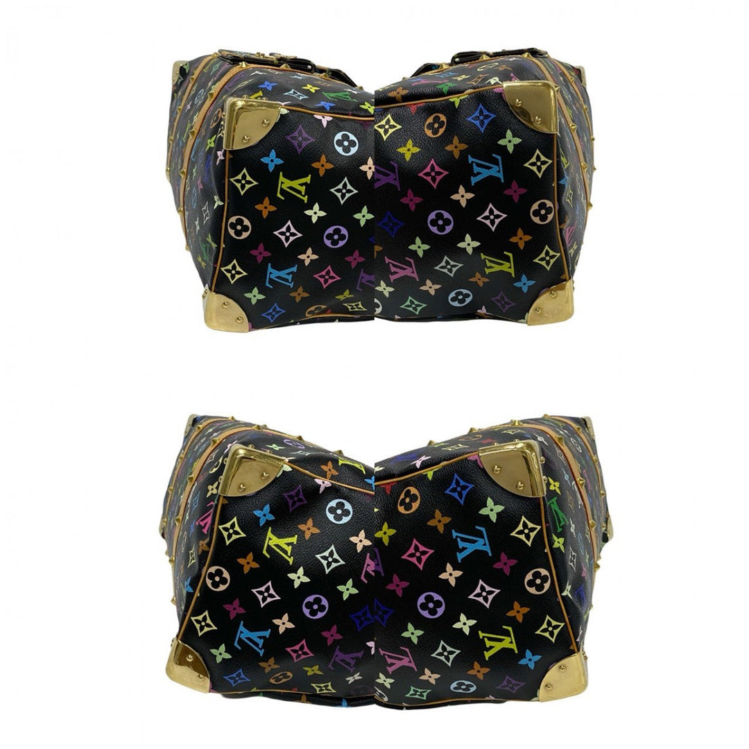 LOUIS VUITTON Boston Duffel bag leather black Monogram multicolor Keepall  45