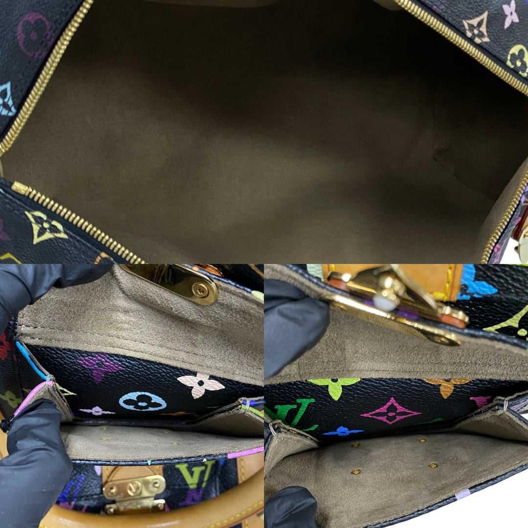 LOUIS VUITTON Boston Duffel bag leather black Monogram multicolor Keepall  45