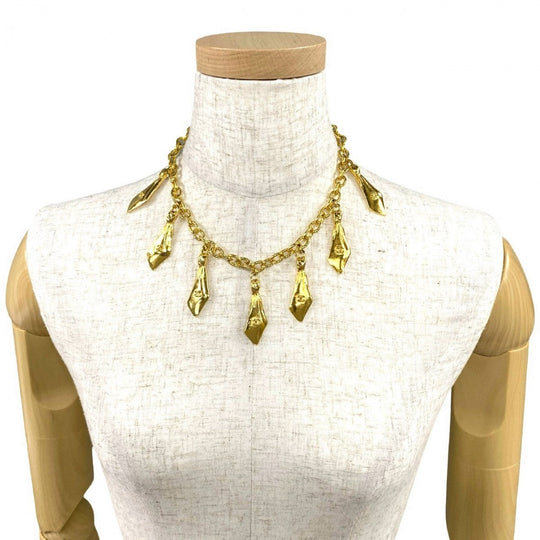 CHANEL Necklace Gold Plated gold