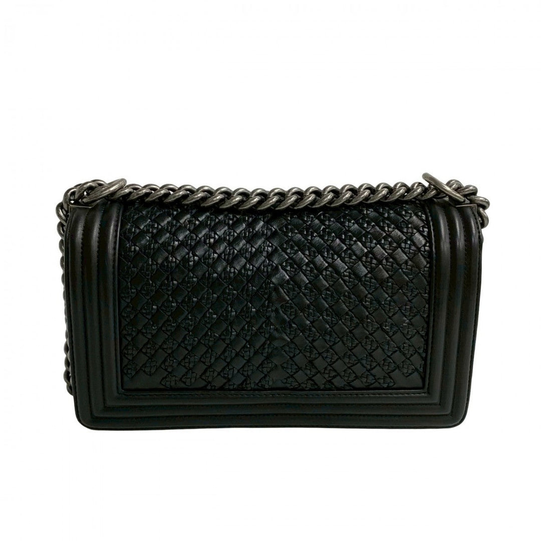 CHANEL Shoulder Bag lambskin black Boy chanel
