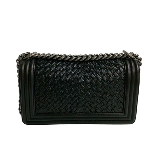 CHANEL Shoulder Bag lambskin black Boy chanel