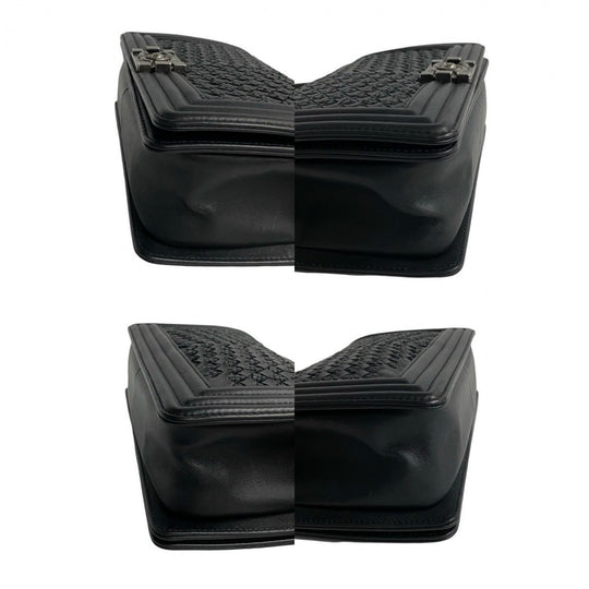 CHANEL Shoulder Bag lambskin black Boy chanel