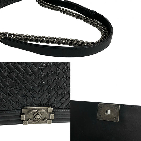 CHANEL Shoulder Bag lambskin black Boy chanel
