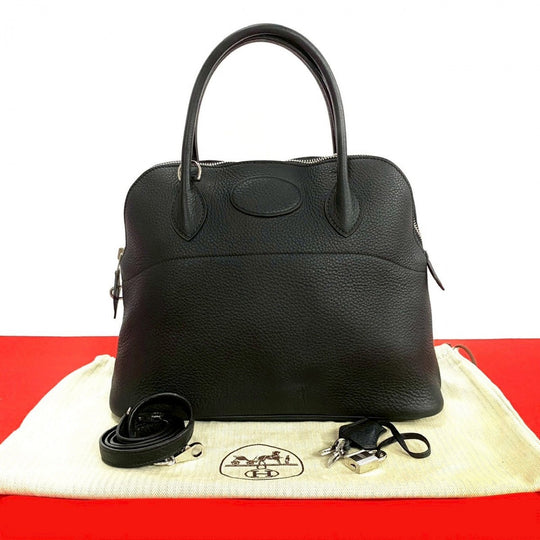 HERMES Shoulder Bag Taurillon Clemence black Bored 31