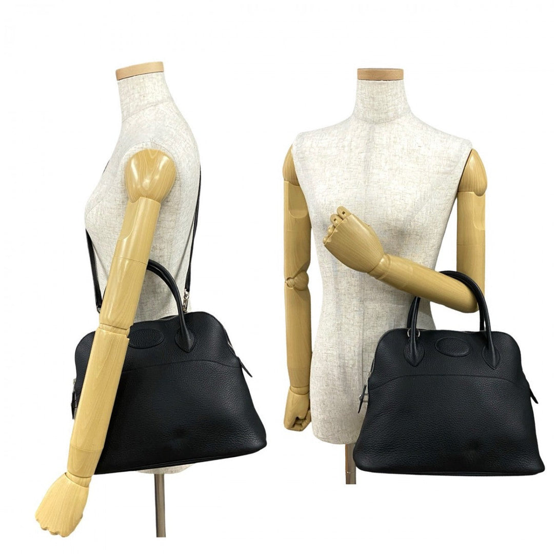 HERMES Shoulder Bag Taurillon Clemence black Bored 31