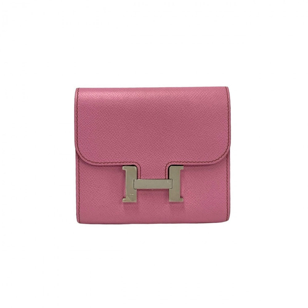 HERMES Bifold Wallet Epsom pink Constance Compact