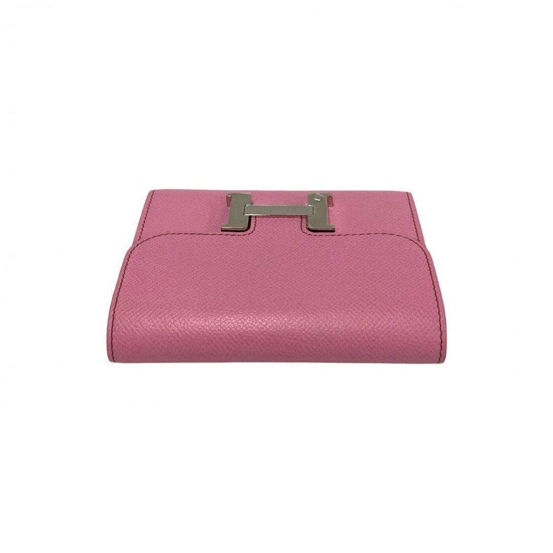 HERMES Bifold Wallet Epsom pink Constance Compact