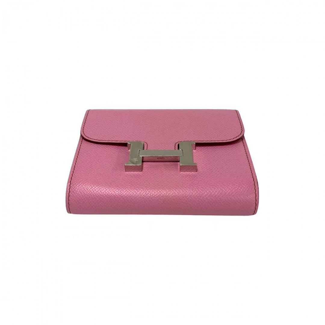HERMES Bifold Wallet Epsom pink Constance Compact