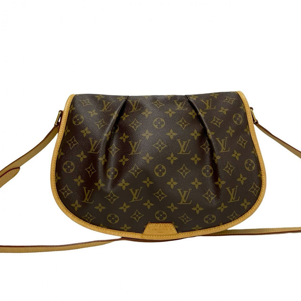 LOUIS VUITTON Shoulder Bag leather Brown Monogram Menilmontan MM
