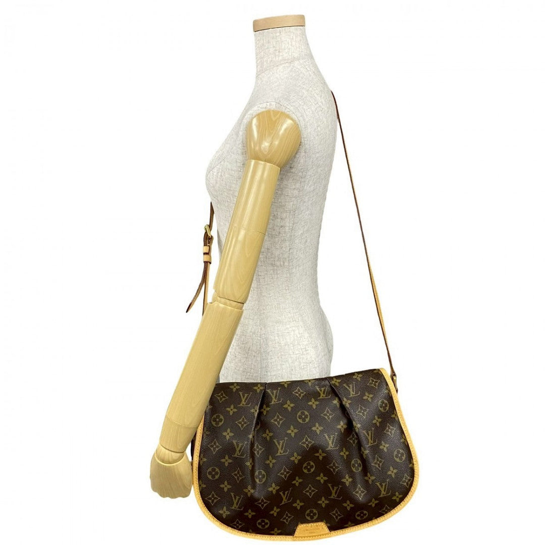 LOUIS VUITTON Shoulder Bag leather Brown Monogram Menilmontan MM