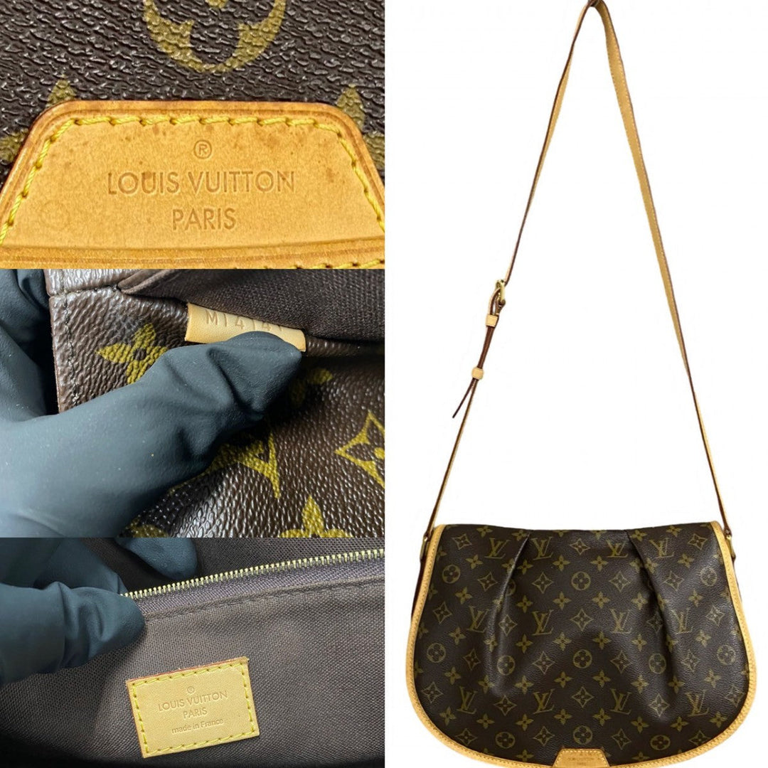 LOUIS VUITTON Shoulder Bag leather Brown Monogram Menilmontan MM