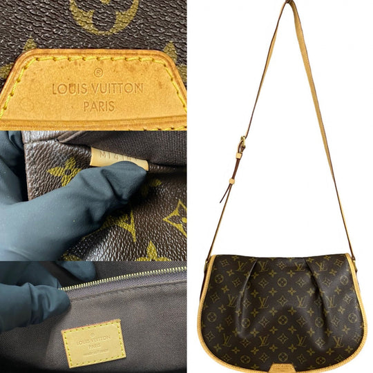 LOUIS VUITTON Shoulder Bag leather Brown Monogram Menilmontan MM