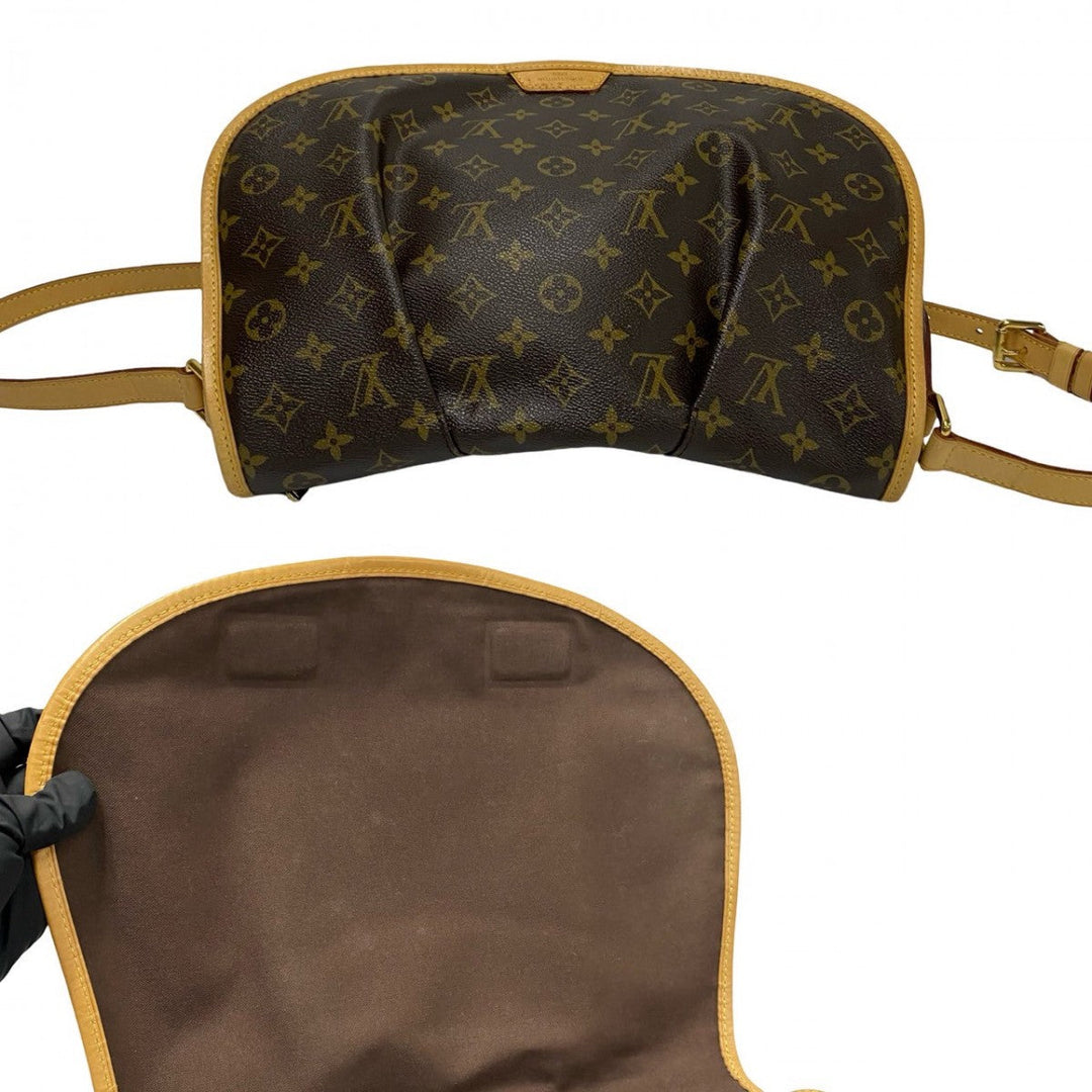 LOUIS VUITTON Shoulder Bag leather Brown Monogram Menilmontan MM