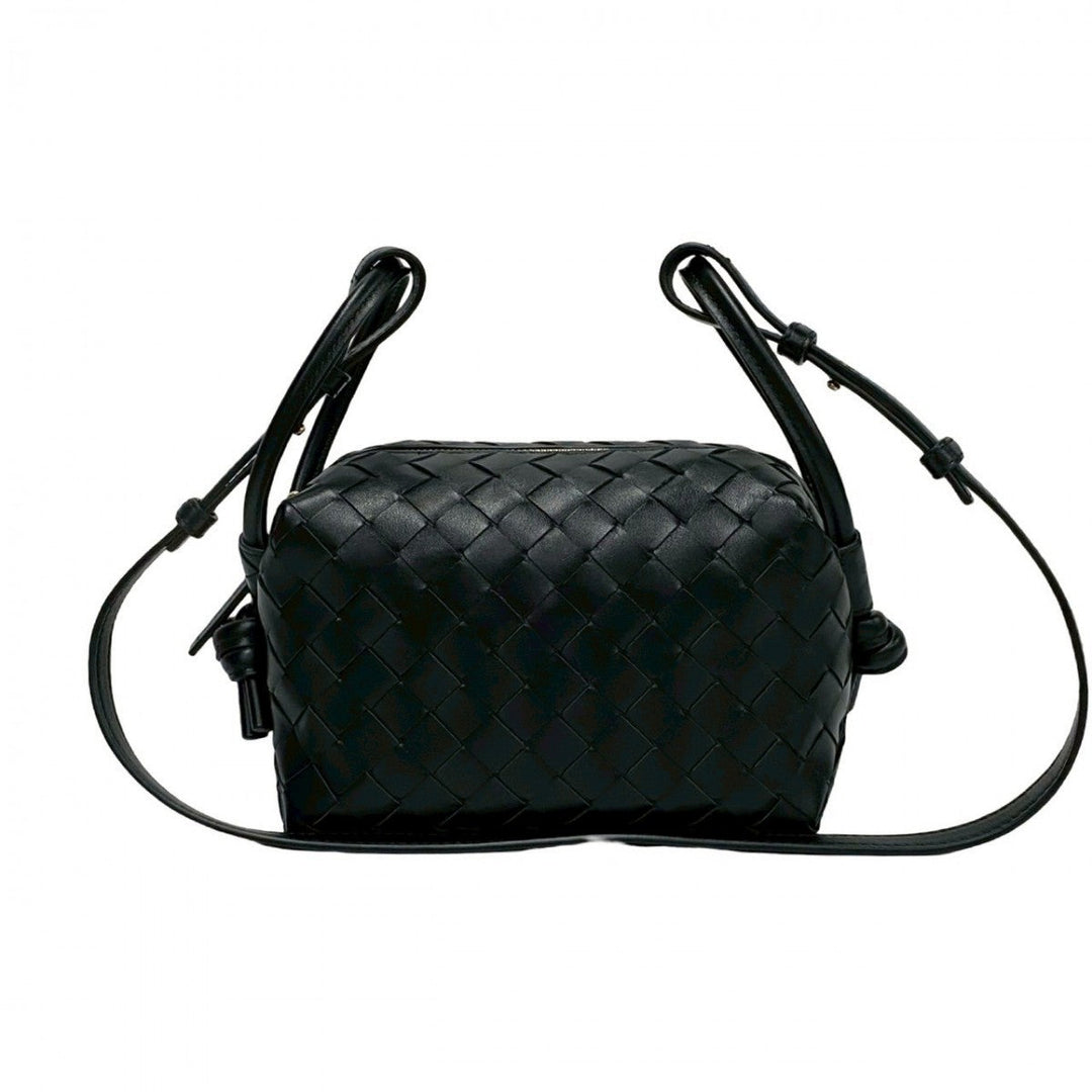 BOTTEGAVENETA Shoulder Bag leather black Top handle loop