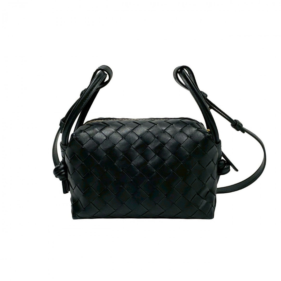 BOTTEGAVENETA Shoulder Bag leather black Top handle loop