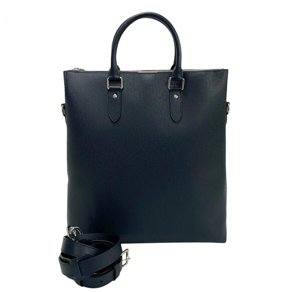 LOUIS VUITTON Shoulder Bag leather Navy Taiga Anton Tote