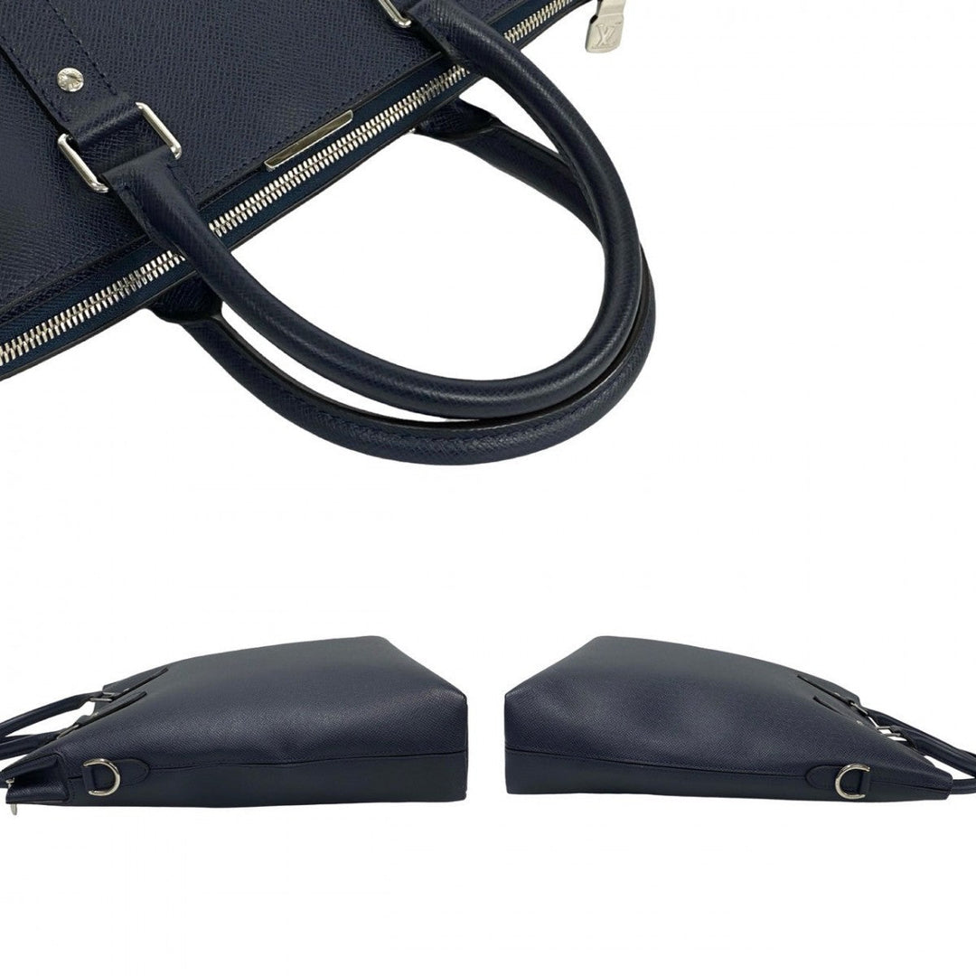 LOUIS VUITTON Shoulder Bag leather Navy Taiga Anton Tote