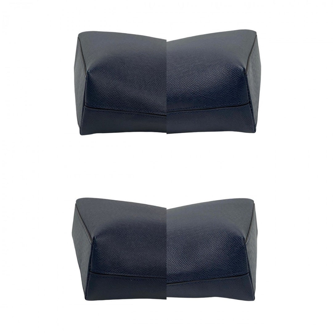 LOUIS VUITTON Shoulder Bag leather Navy Taiga Anton Tote