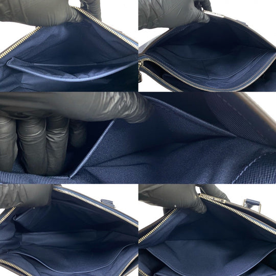 LOUIS VUITTON Shoulder Bag leather Navy Taiga Anton Tote