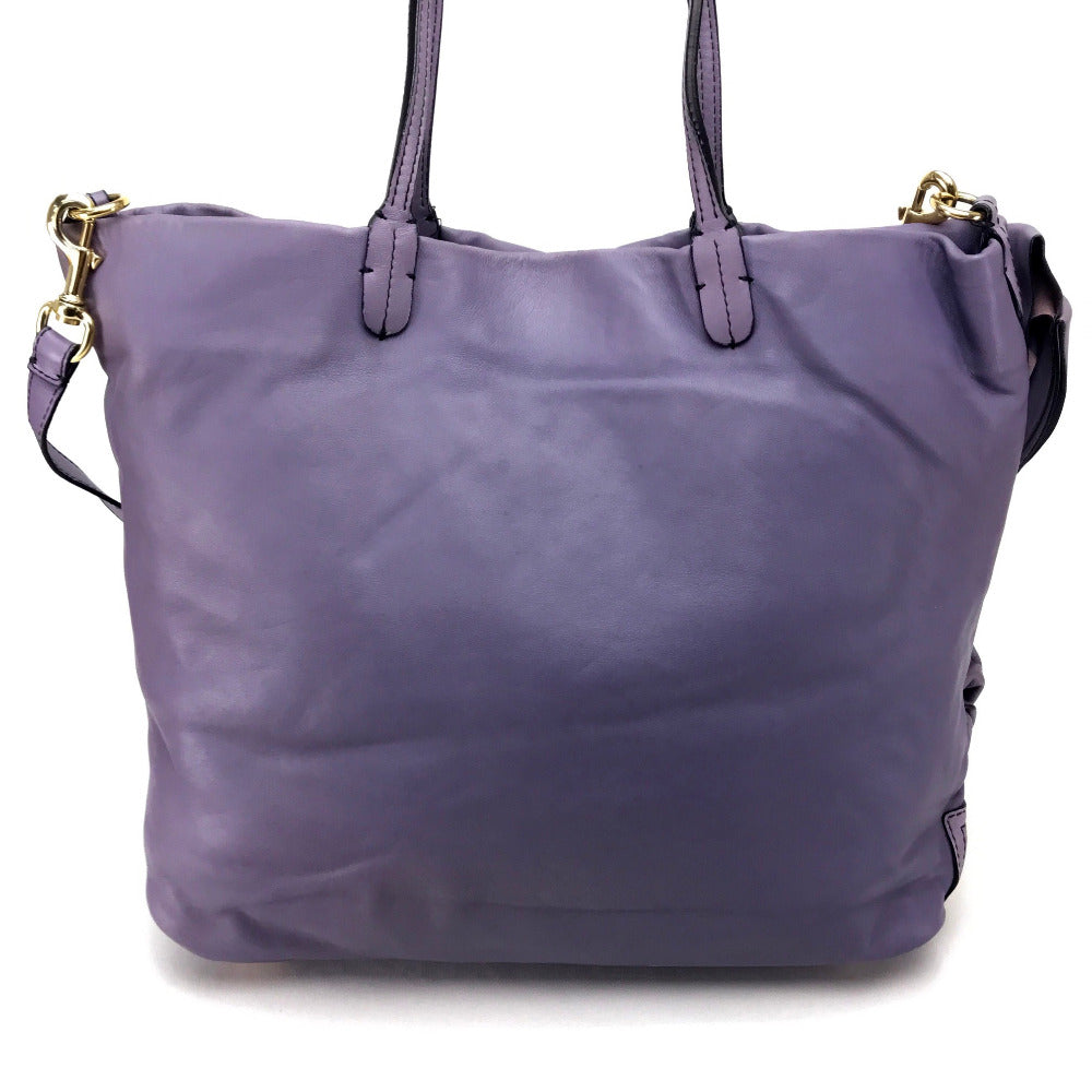 VALENTINO Shoulder Bag 5WB00342　 leather Light purple Ribbon motif