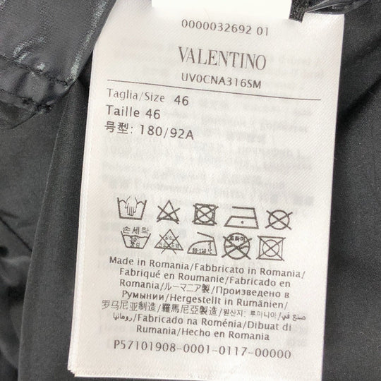VALENTINO Down jacket UV0CNA3165M Nylon black VLTN logo mens USA36 Used Authentic