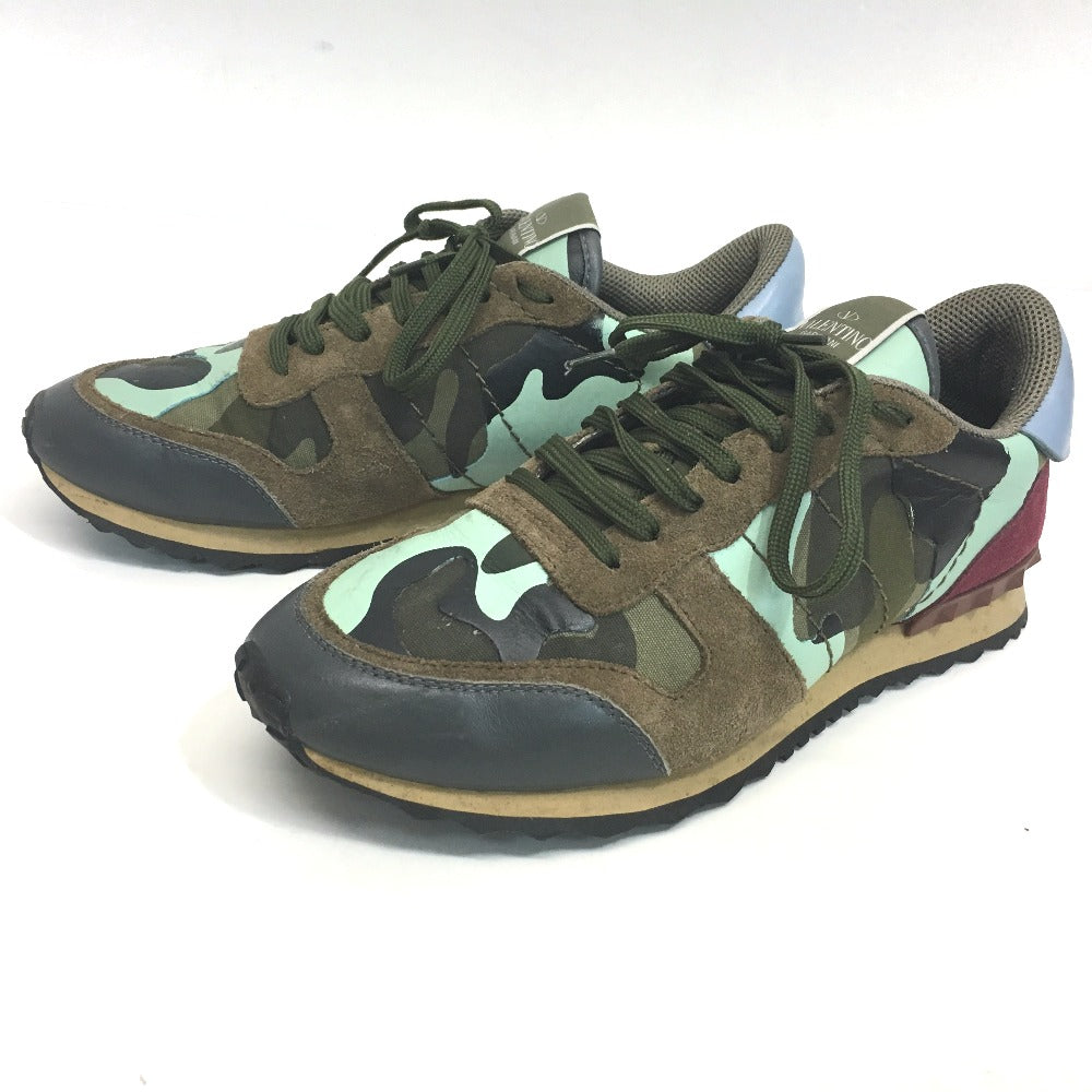 Valentino Garavani sneakers Suede, Leather green Camouflage studs Rock runner mens 42 Used Authentic