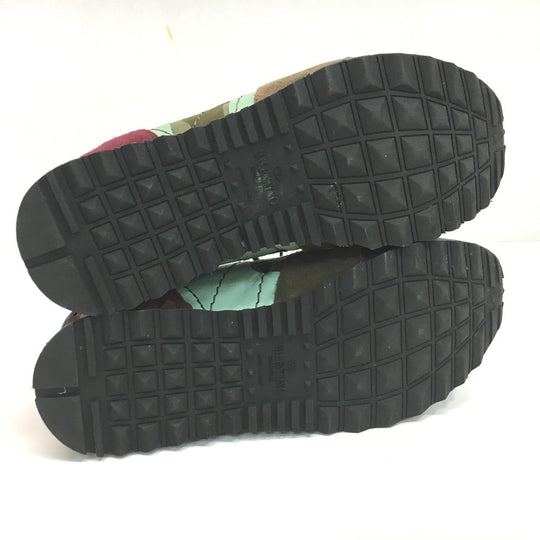 Valentino Garavani sneakers Suede, Leather green Camouflage studs Rock runner mens 42 Used Authentic