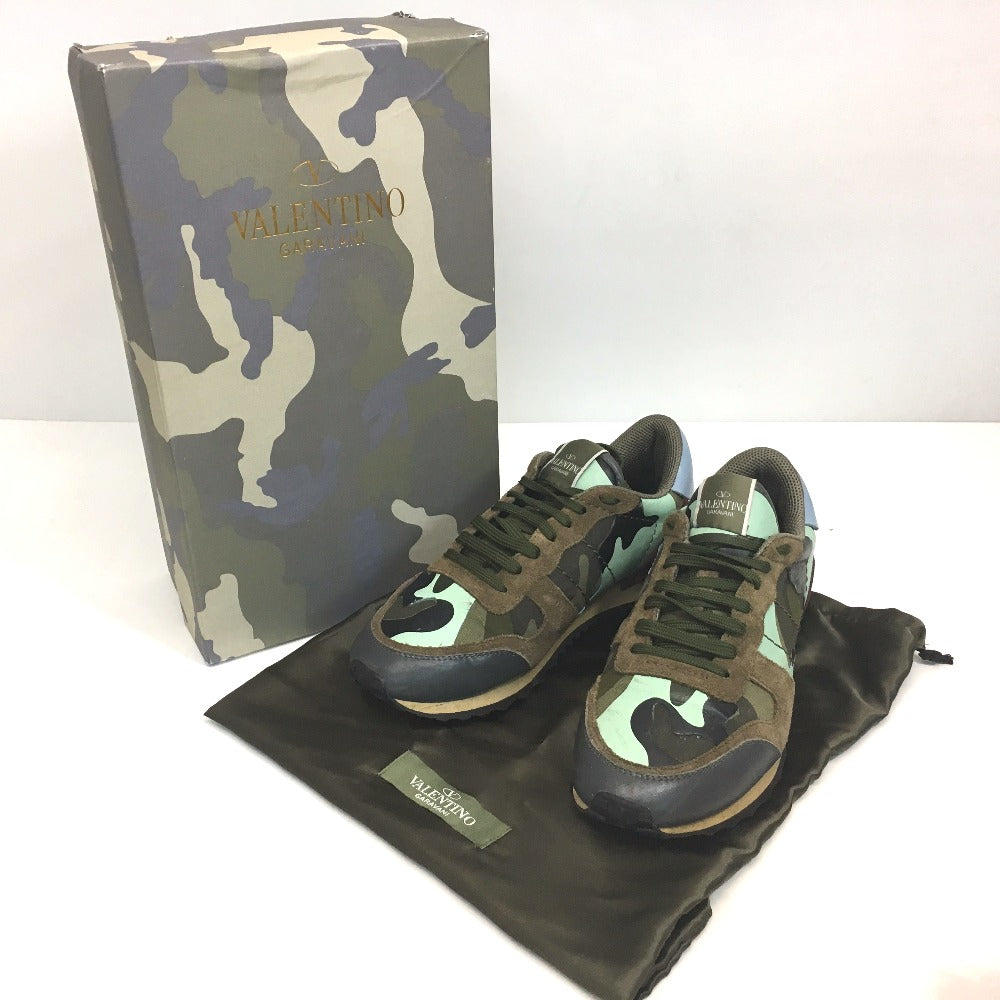 Valentino Garavani sneakers Suede, Leather green Camouflage studs Rock runner mens 42 Used Authentic