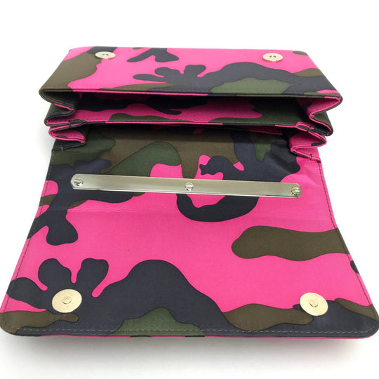 Valentino Garavani Shoulder Bag Nylon pink Camouflage camouflage Women Used Authentic