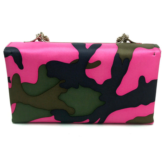 Valentino Garavani Shoulder Bag Nylon pink Camouflage camouflage Women Used Authentic