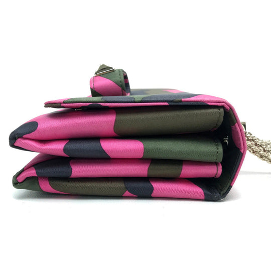 Valentino Garavani Shoulder Bag Nylon pink Camouflage camouflage Women Used Authentic