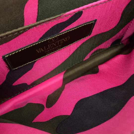 Valentino Garavani Shoulder Bag Nylon pink Camouflage camouflage Women Used Authentic