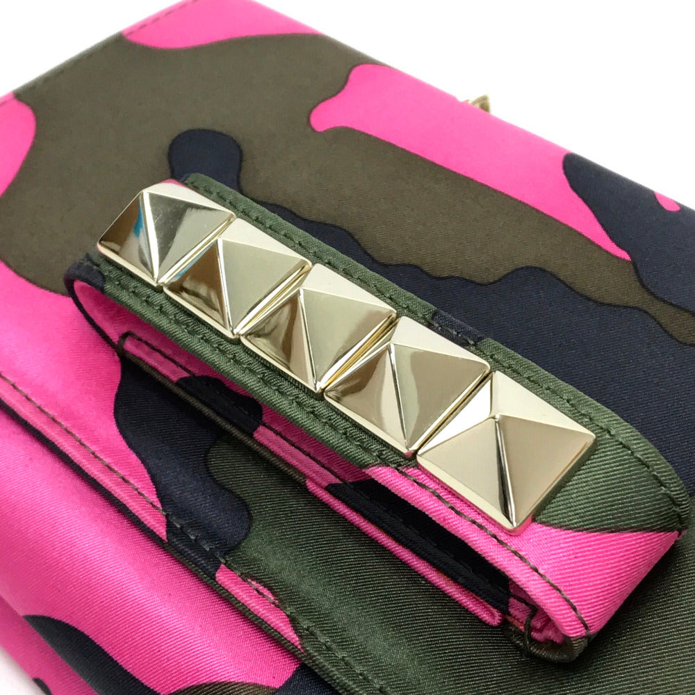Valentino Garavani Shoulder Bag Nylon pink Camouflage camouflage Women Used Authentic