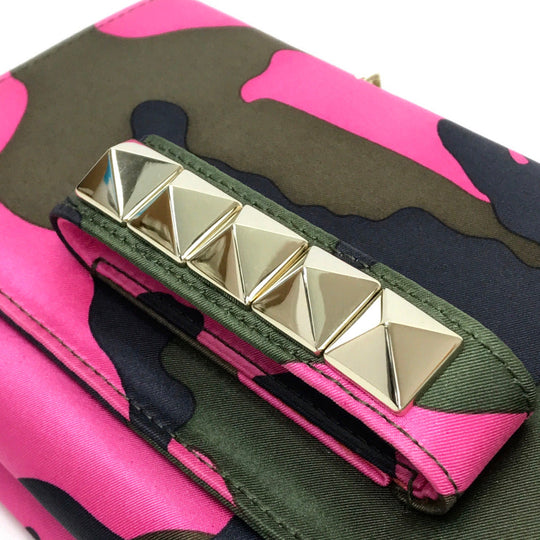 Valentino Garavani Shoulder Bag Nylon pink Camouflage camouflage Women Used Authentic