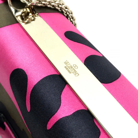 Valentino Garavani Shoulder Bag Nylon pink Camouflage camouflage Women Used Authentic