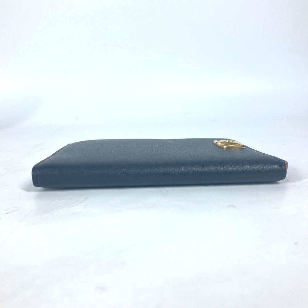 Valentino Garavani passport case leather black V logo unisex(Unisex) Used Authentic